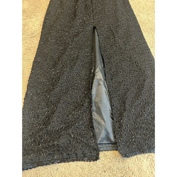 100% Silk Beaded Formal Halter Dress Size XS Statement Dress Glam Luxe - Picture 6 of 14